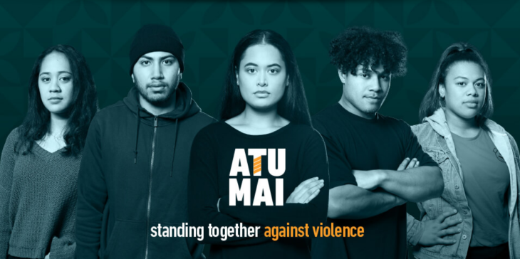 A promotional image for the Atu-Mai violence prevention programme. 