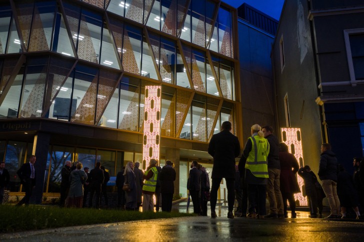 A photo showing the outside of the new Dunedin building.