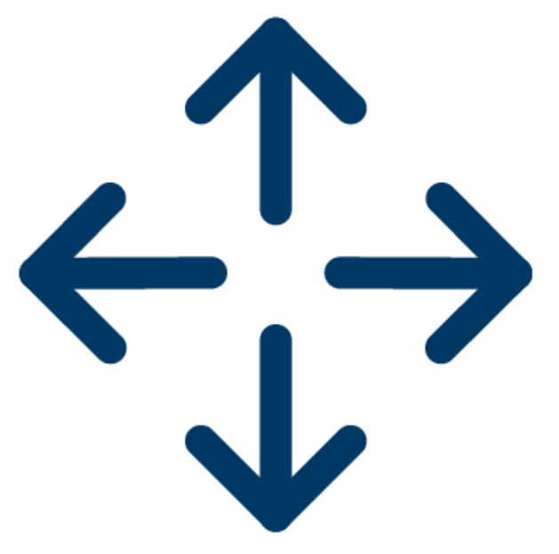 icon showing movement - arrows pointing in all directions