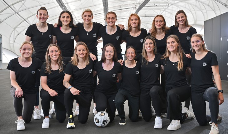 Football Ferns Olympic squad pose for a photo
