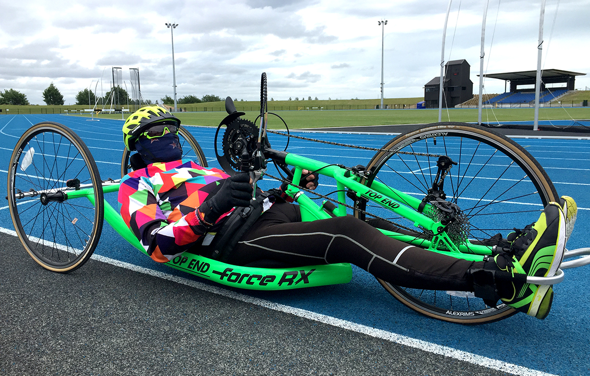 Ian Walker in his TriRide Raptor hand cycle