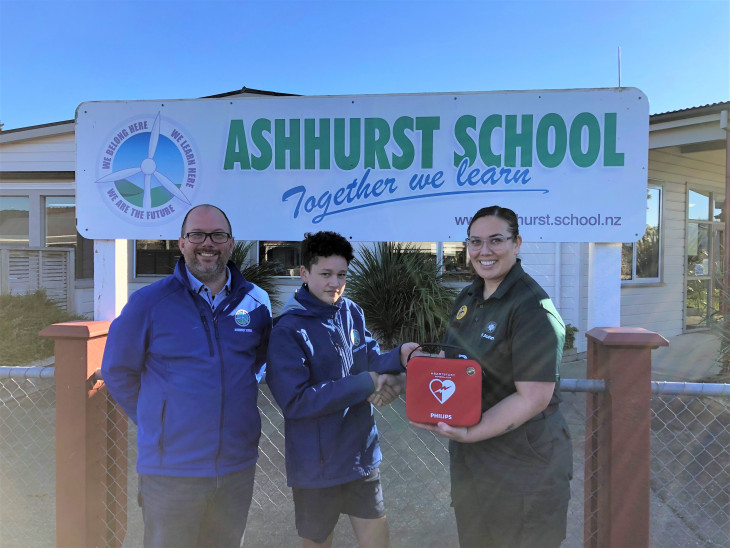 St John presents child with defibrillator 