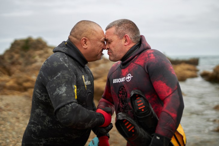 Rob and Todd share a hongi