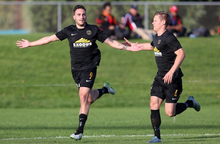 Tom Jackson celebrates a goal