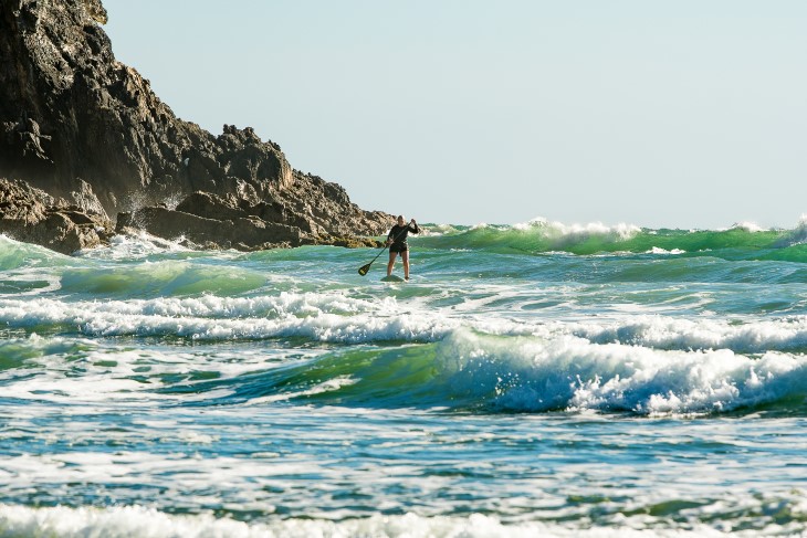 Verity paddles out into the sea