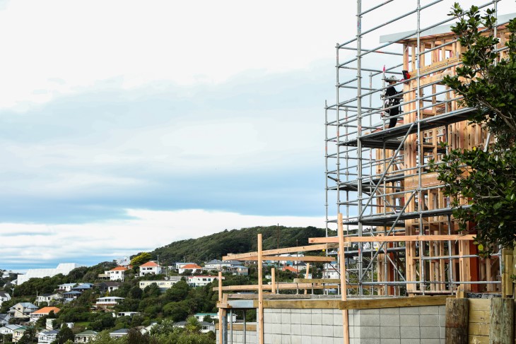 WSNH web 1 A house gets constructed with a view of Wellington in the background