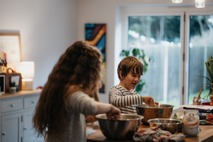 Kids bake in the kitchen