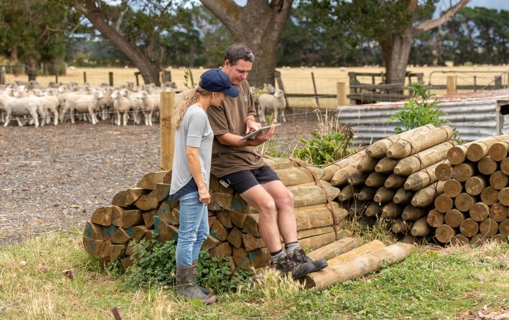 farmer looking at tablet