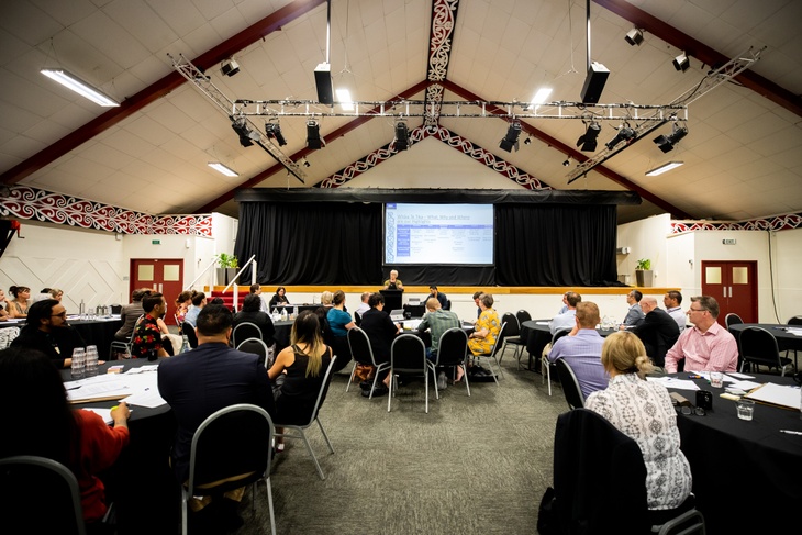 Group of people attending a Māori hui