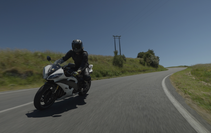 motorbike on corner