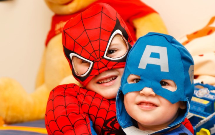 Children dressed as superheroes