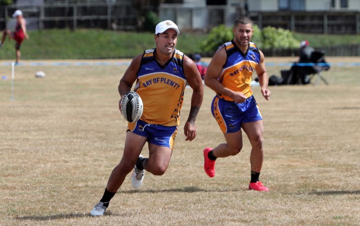 Two touch rugby players