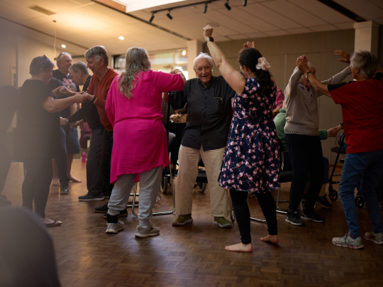 Older adults dancing