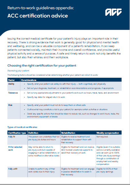 RTW Guidelines appendix thumbnail