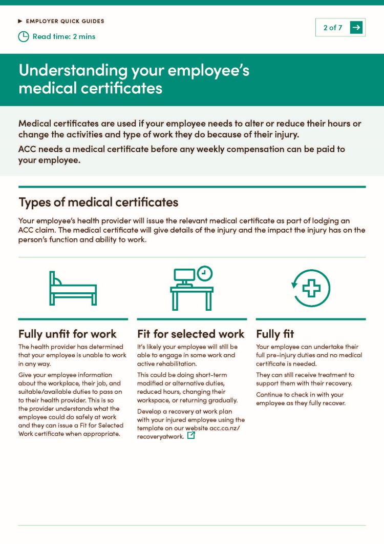 Page 1 of understanding employees medical certificate quick guide