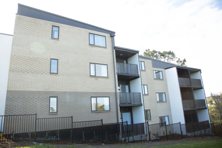 Wide shot of the new housing development