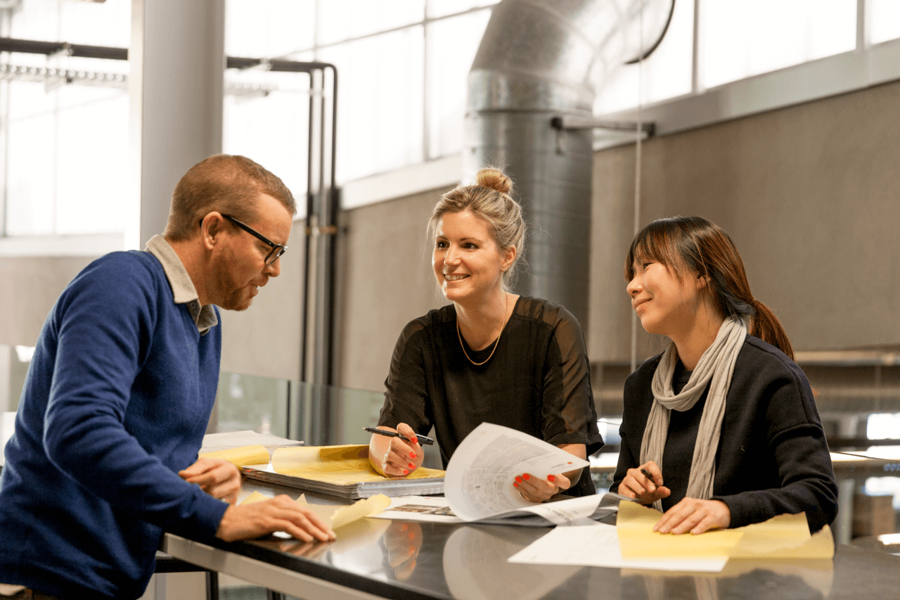 Group of colleagues working around a table