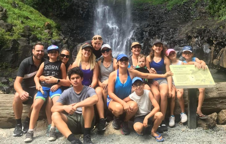 My whānau after a trek through the Ngahere Forest on the Gold Coast