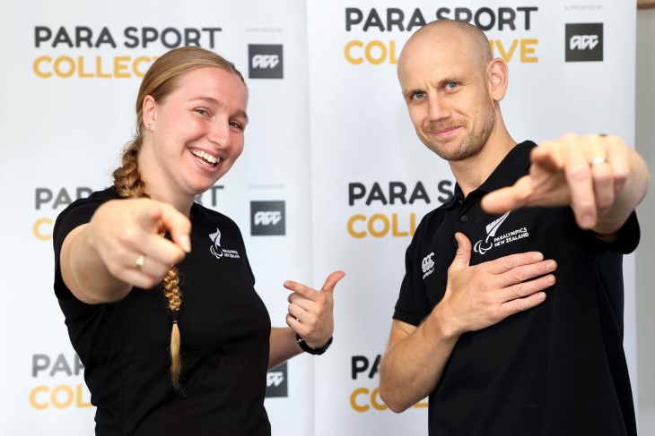 Para athlete Siobhan Terry and Paralympics NZ Para cycling development coach Jack Cooper. 